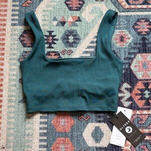 Glyder Teal Ribbed Sports Bra